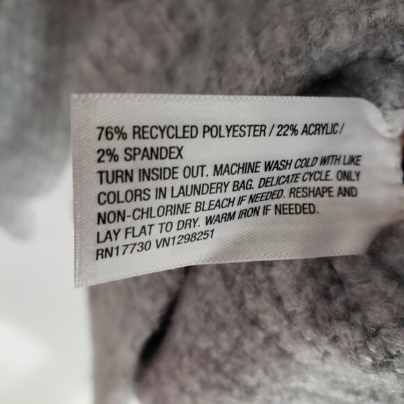 Universal Thread Chunky Ribbed Knit Cardigan Sweater S Attached Scarf  Gray - Picture 12 of 14